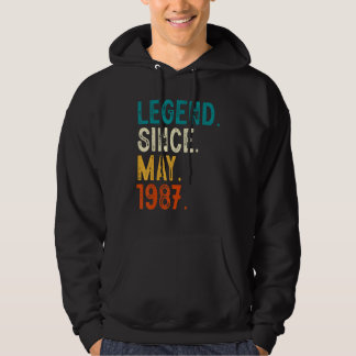 36 Year Old Legend Since May 1987 36th Birthday Hoodie