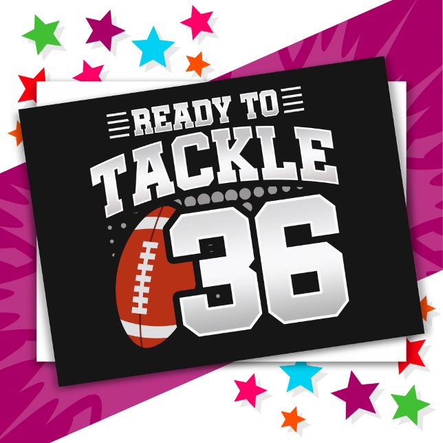 36 Year Old Tackle Football Party 36th Birthday Postcard (Creator Uploaded)