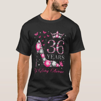 36 Years Of Being Awesome Happy 36Th Diamond Crown T-Shirt