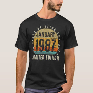 36 Years Old January 1987 36th Birthday T-Shirt