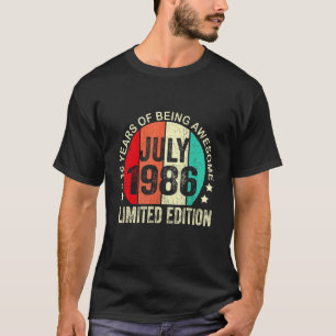 36 Years Old July 1986 36th Birthday T-Shirt