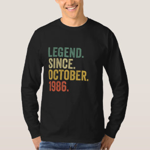 36 Years Old Legend Since October 1986 36th Birthd T-Shirt