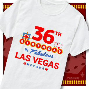 36th Birthday Las Vegas Welcome Sign Party Squad T-Shirt