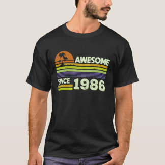36th Birthday Men Women Awesome Since 1986 36 Year T-Shirt