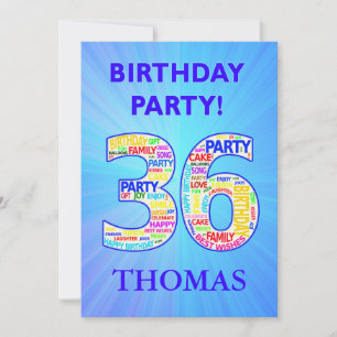 36th Birthday Party Invitation Add a Name