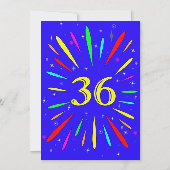36th Birthday Party Invitation Explosion  (Front)