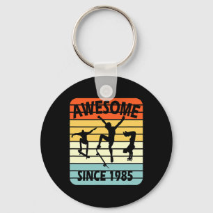 36th Birthday Skateboarding Boy Awesome Since 1985 Keychain