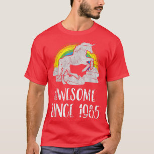 36th birthday, vintage unicorn, Awesome since 1985 T-Shirt