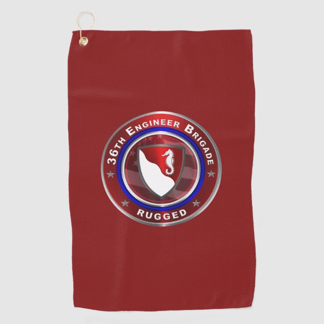36th Engineer Brigade “Rugged” Golf Towel (Front)