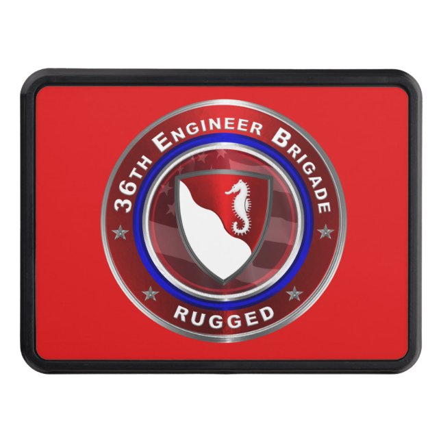 36th Engineer Brigade “Rugged” Trailer Hitch Cover (Front)
