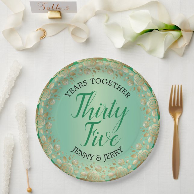 36th Jade Anniversary Paper Plate (Wedding)