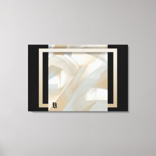 36x24" Sandy Tornado Trend Abstract Art Beige Canvas Print