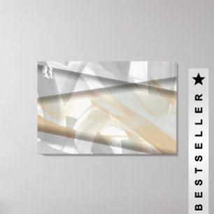 36x24" Sandy Tornado Trend Abstract Art Beige Canvas Print