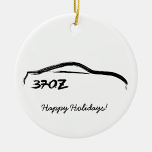 370Z Black Brushstroke Ceramic Ornament