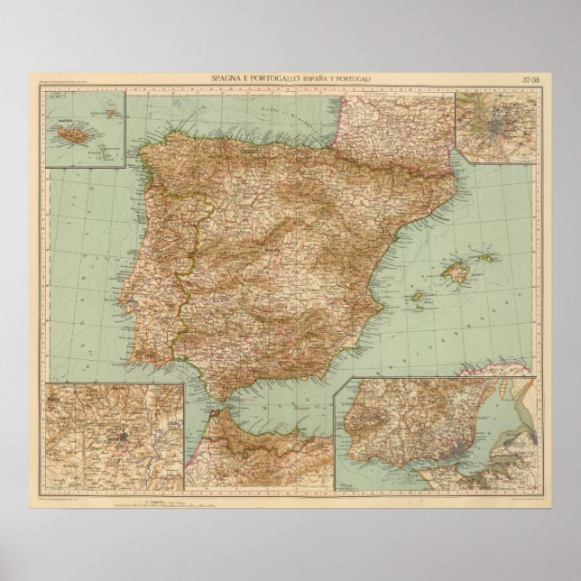 3738 Spain, Portugal Poster (Front)