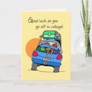 3758 Off to College Whimsical Car Card