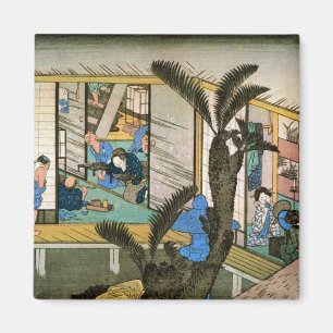 37. 赤坂宿, 広重 Akasaka-juku, Hiroshige, Ukiyo-e Magnet