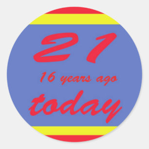 37 birthday classic round sticker