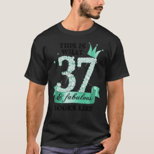 37 & Fabulous I Turquoise White Party Group Photo  T-Shirt