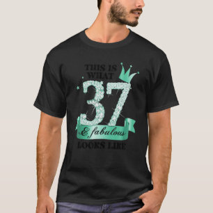 37 & Fabulous I Turquoise White Party Group Photo T-Shirt