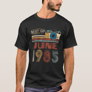37 Vintage Birthday Gifts 37 Year Old Best Of June T-Shirt