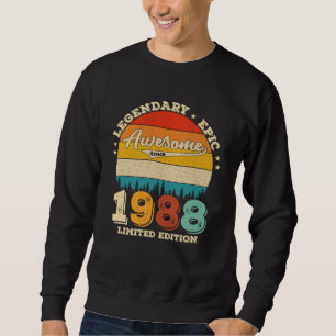 37 Year Old 1988 Retro Awesome 37th Birthday Gift Sweatshirt