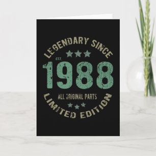 37 Year Old Bday 1988 Legend 37th Birthday Gift Card
