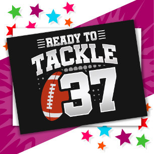 37 Year Old Tackle Football Party 37th Birthday Postcard