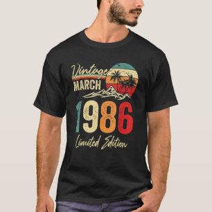 37 Year Old Vintage March 1986 37th Birthday Men W T-Shirt