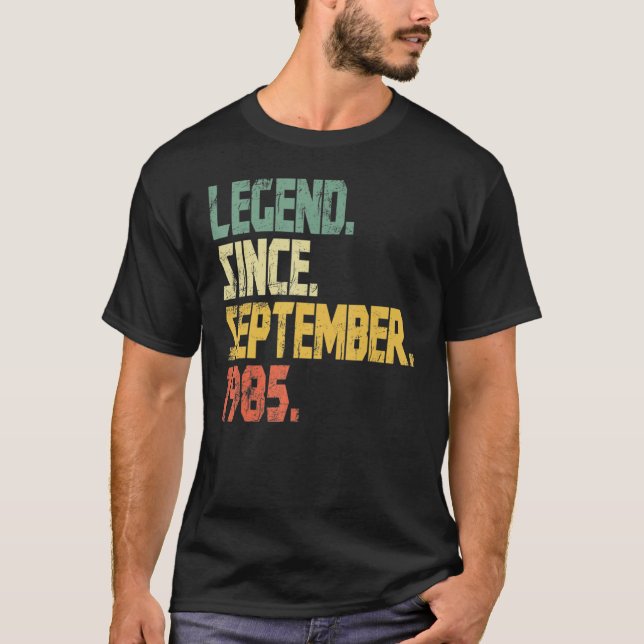 37 Years Old  Legend Since September 1985 37th Bir T-Shirt (Front)