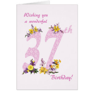 37e anniversaire Fleur numéros décorés