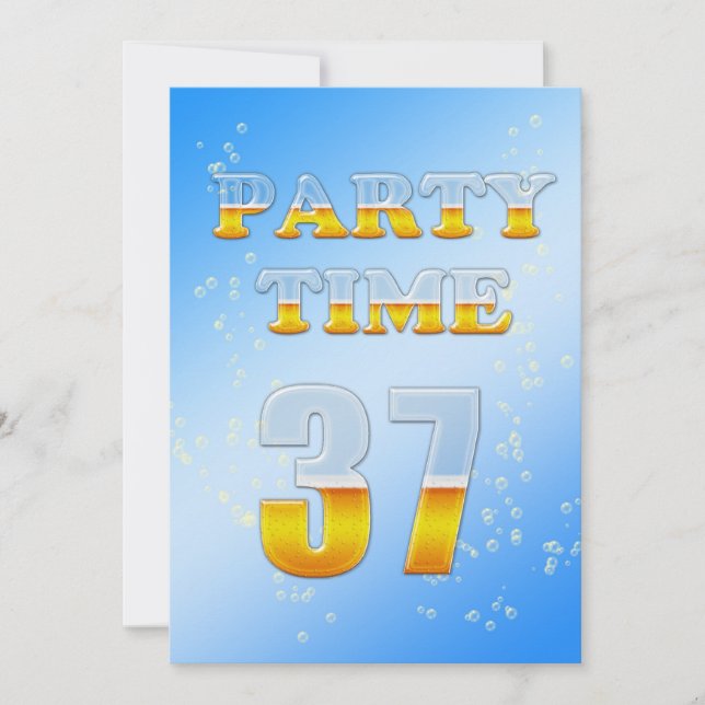 37e anniversaire invitation à la fête avec bière (Devant)