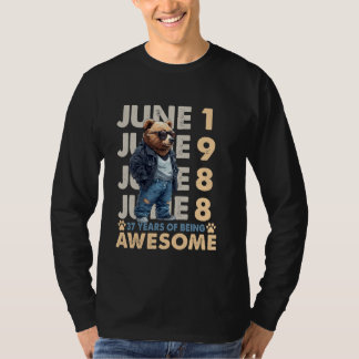 37th Birthday Bear Legends June 1988 37 Years Old T-Shirt