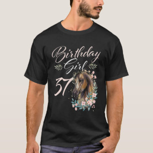 37th Birthday Girl Horse 37 Years Old Bday T-Shirt