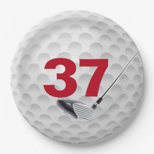 37th Birthday Golf Ball Design Paper Plate