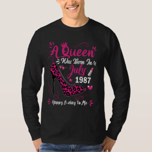 37th Birthday High Heel A Queen Was Born In July 1 T-Shirt