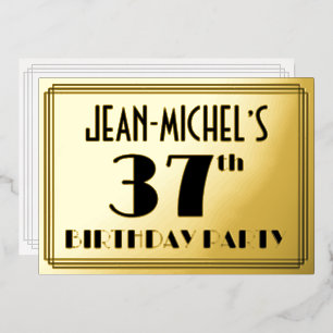 37th Birthday Party — Art Deco Look “37” + Name