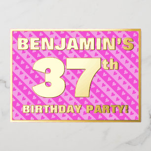 37th Birthday Party — Fun Pink Hearts and Stripes