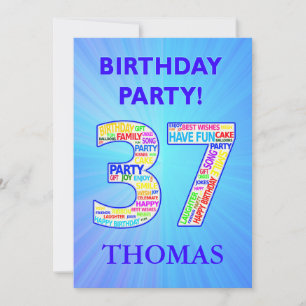 37th Birthday Party Invitation Ajouter un nom