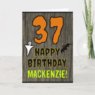 37th Birthday: Spooky Halloween Theme, Custom Name Card