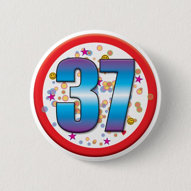 37th Birthday v2 2 Inch Round Button (Front)
