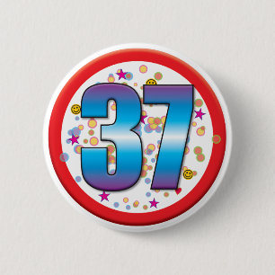 37th Birthday v2 2 Inch Round Button
