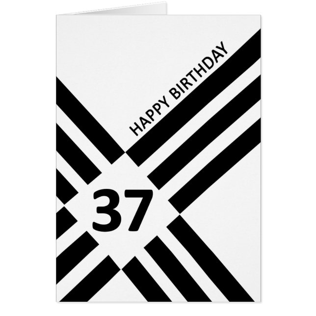 37th Diagonal Black Line Design Birthday (Front)