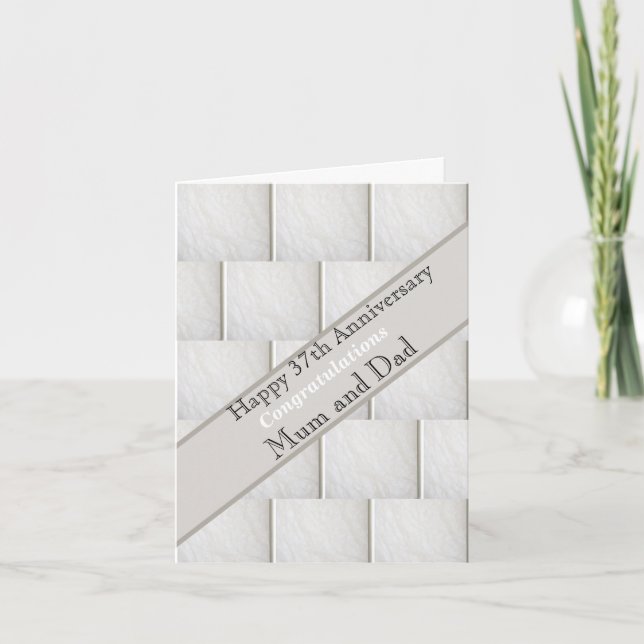 37th Wedding Anniversary Alabaster, editable  Card (Front)