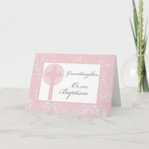 3880 Baptism Granddaughter Pink Lace Card