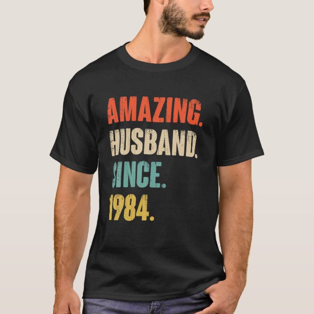 38 Wedding Aniversary Gift Him - Amazing Husband S T-Shirt (Front)
