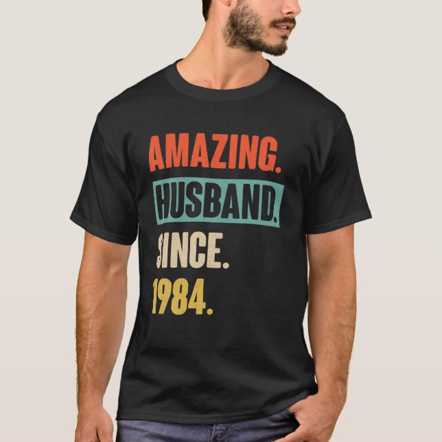 38 Wedding Aniversary Gift Him - Amazing Husband S T-Shirt (Front)
