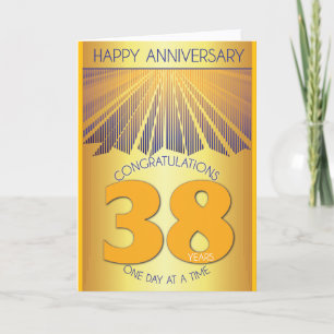 38 Year Sober Anniversary   Golden Ray 12 Step  Card