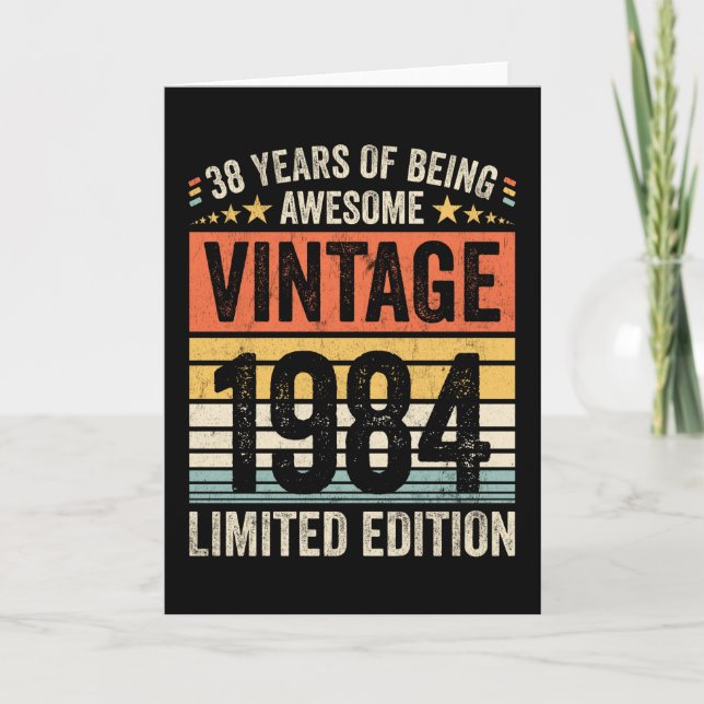38 Years Of Being Awesome Vintage 1984 Card (Front)