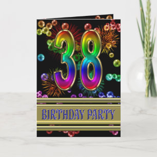 38e fête d'anniversaire Invitation